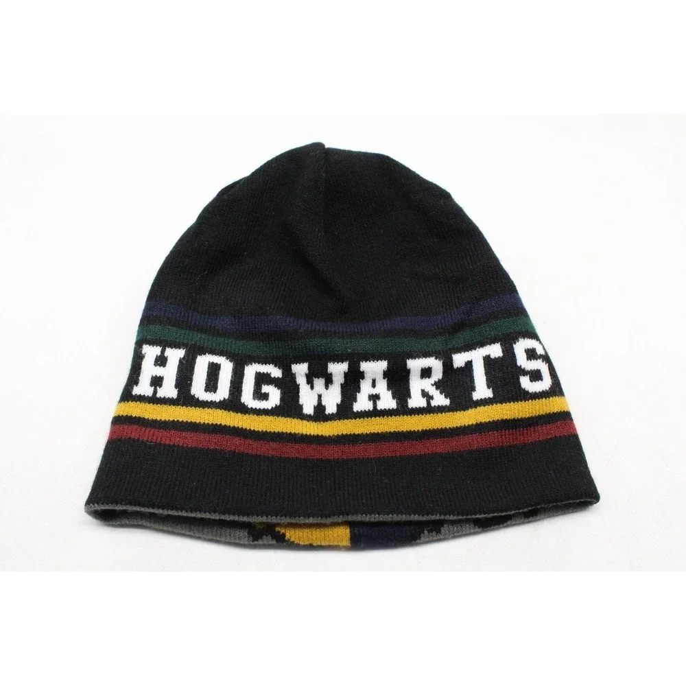 Harry Potter Hogwarts School‎ Crest Reversible Knit Beanie Hat Cap